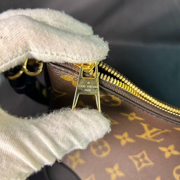 Louis Vuitton Boulogne Monogram Canvas Shoulder Bag — Black Trim, Like New - Picture 7 of 16